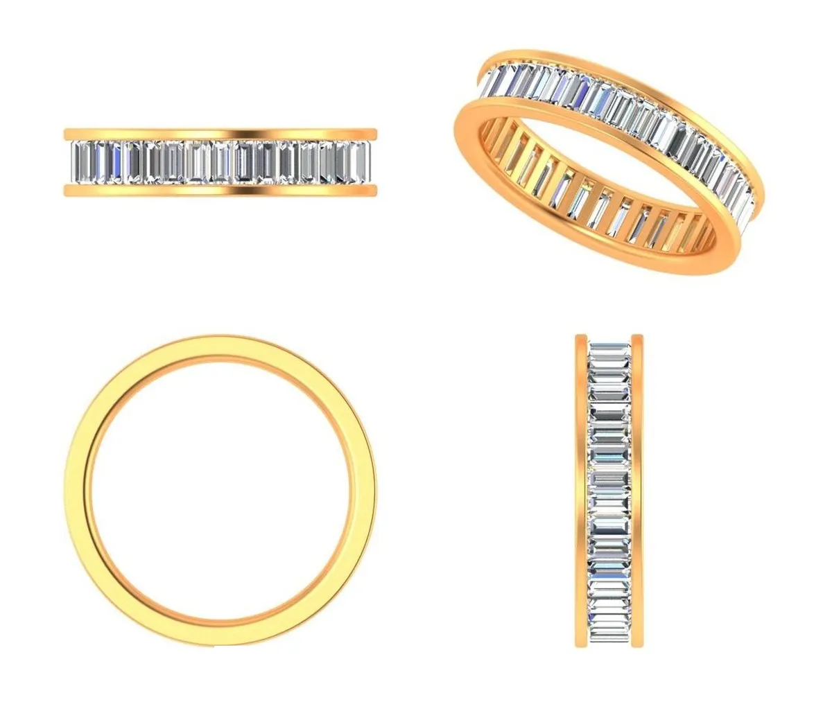 Channel Setting Baguette Diamond Eternity Band 