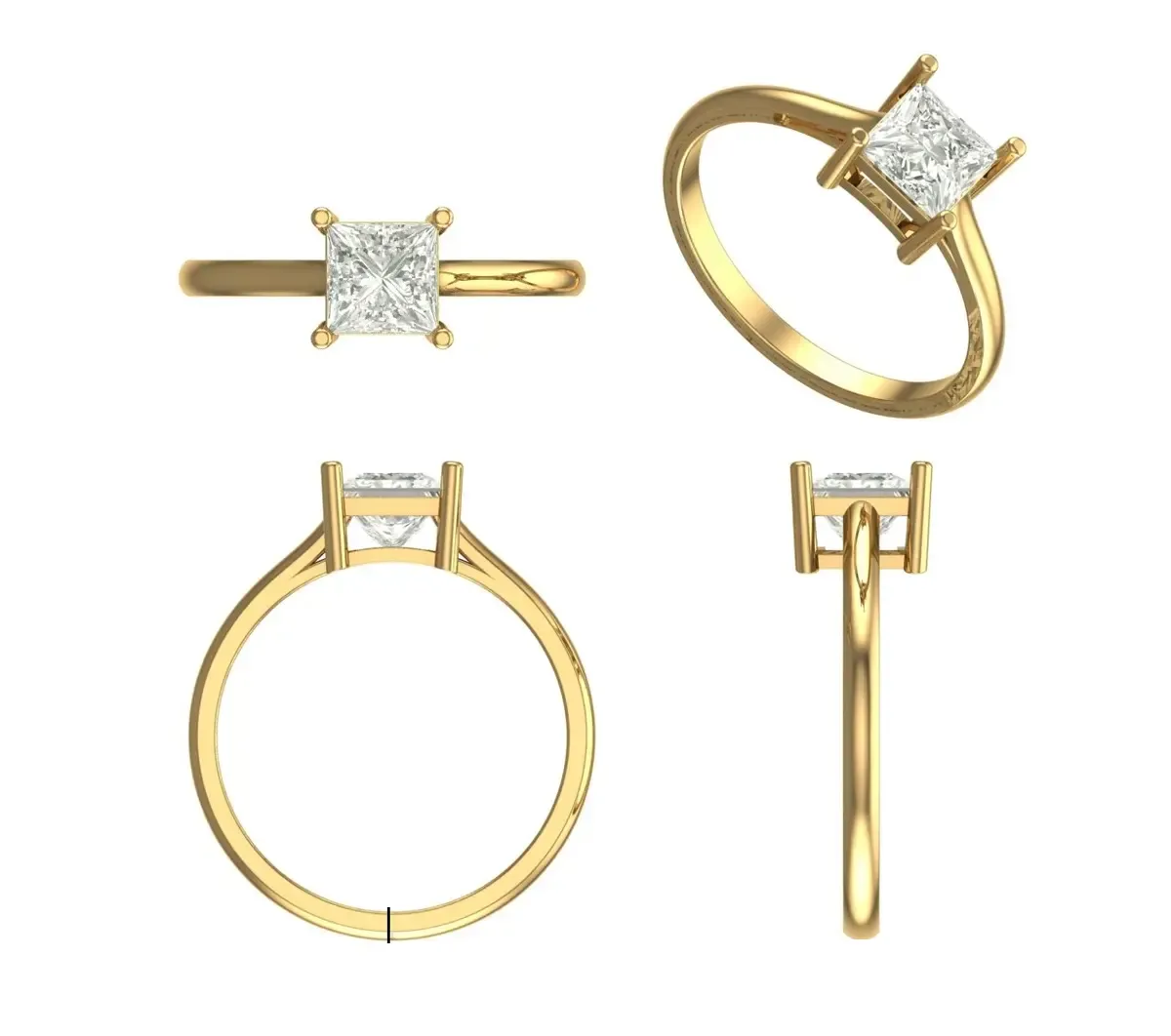 Princess Diamond Solitaire Ring 