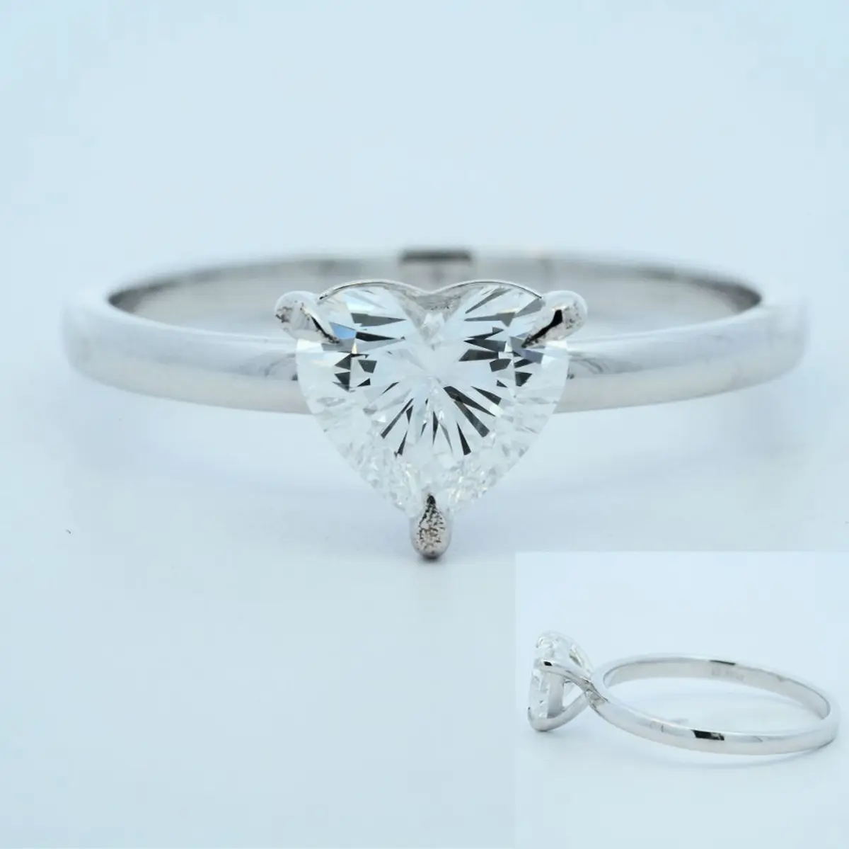Heart Diamond Solitaire Ring 