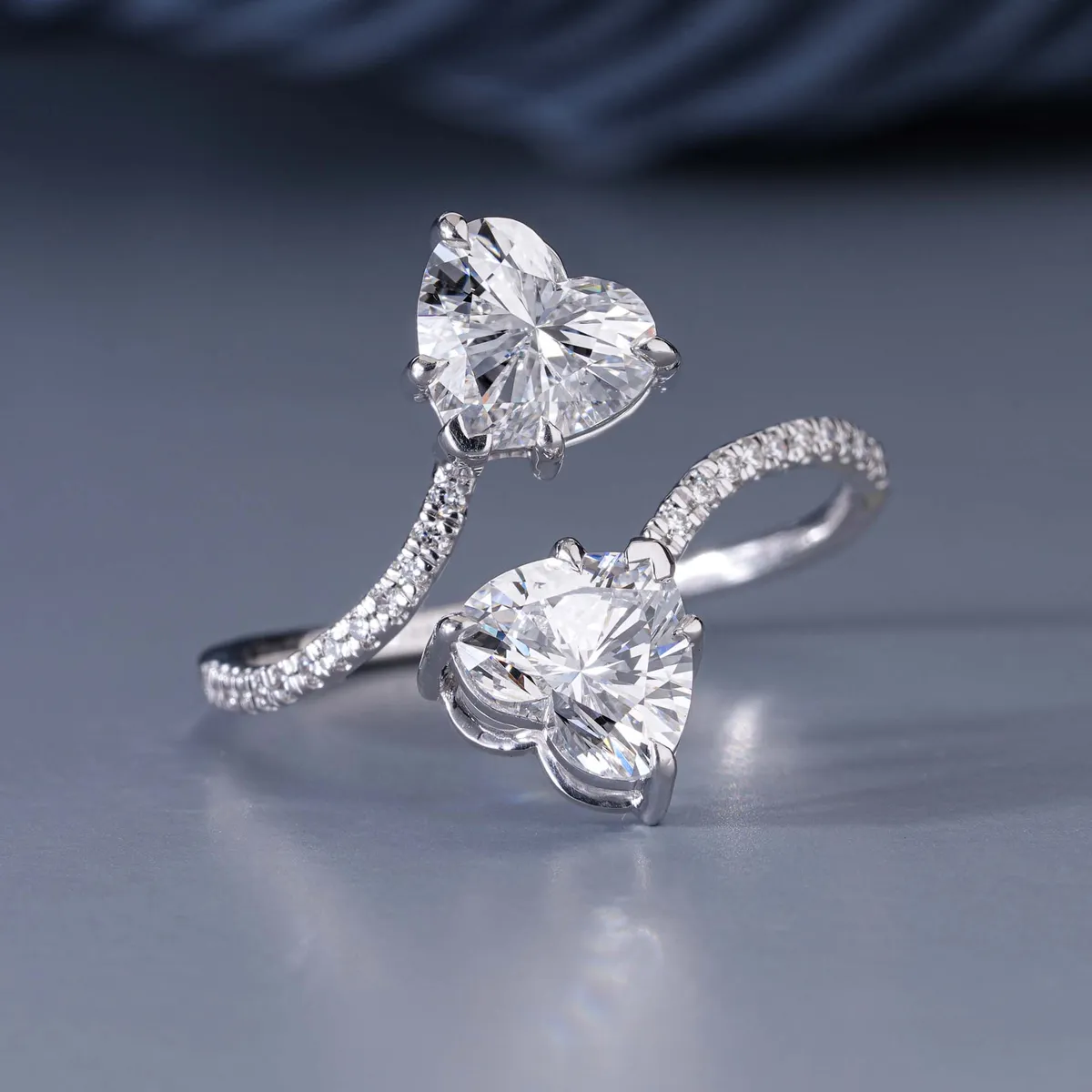Heart & Round Diamond Fashion Ring 