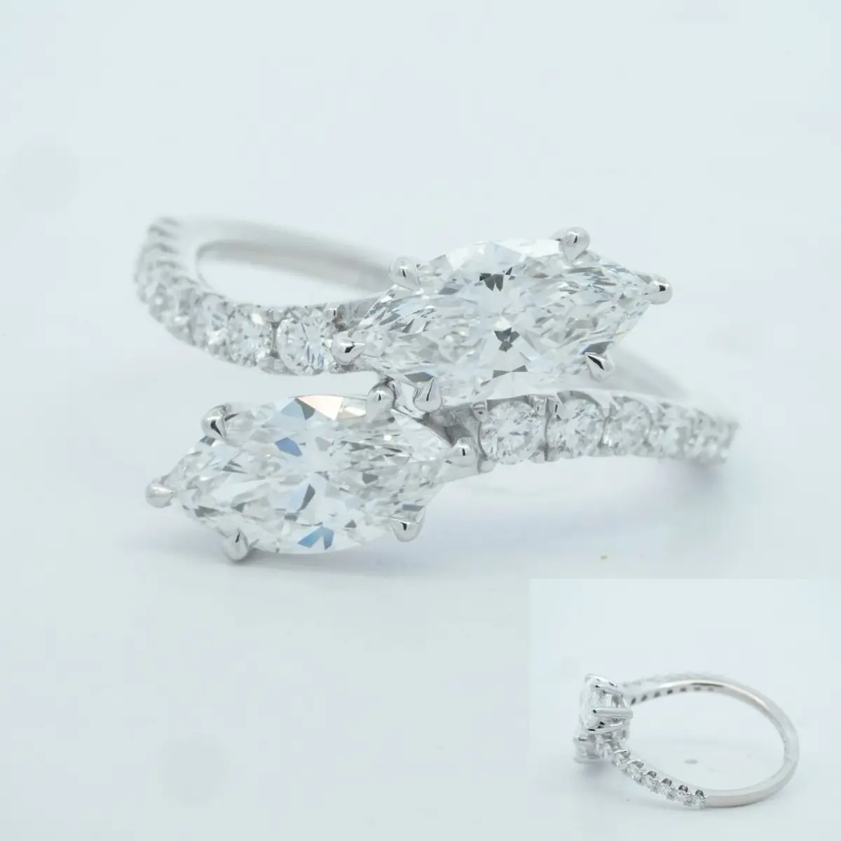 Marquise & Round Diamond Fashion Ring 