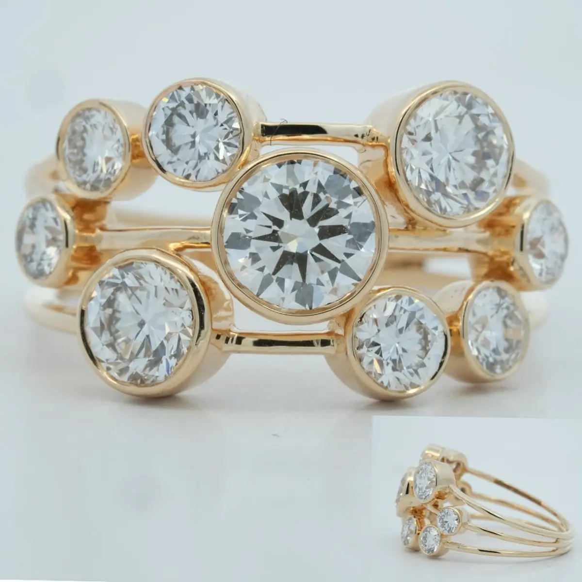 Bezel Setting Round Diamond Fashion Ring 