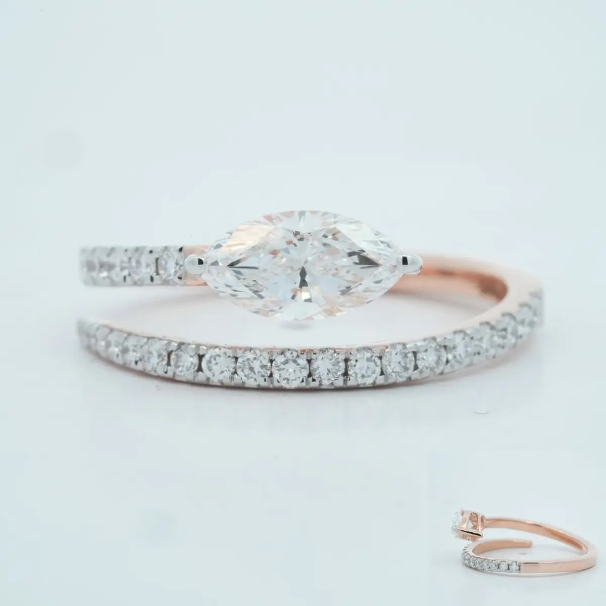 Marquise & Round Diamond Fashion Ring 