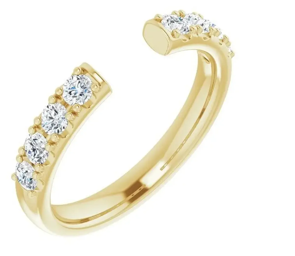 Round Diamond Engagement Band
