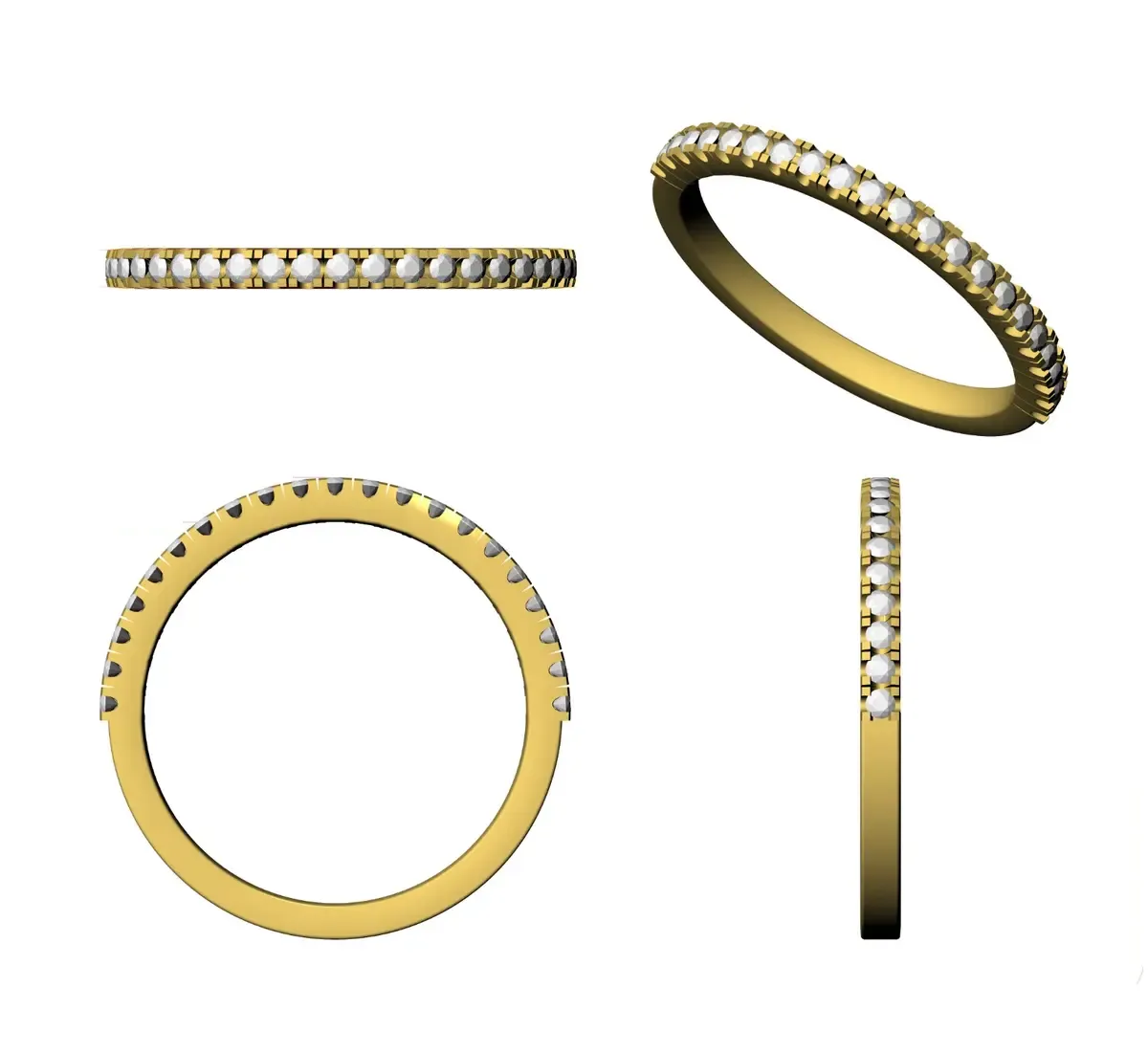 Round Diamond Half Eternity Band 