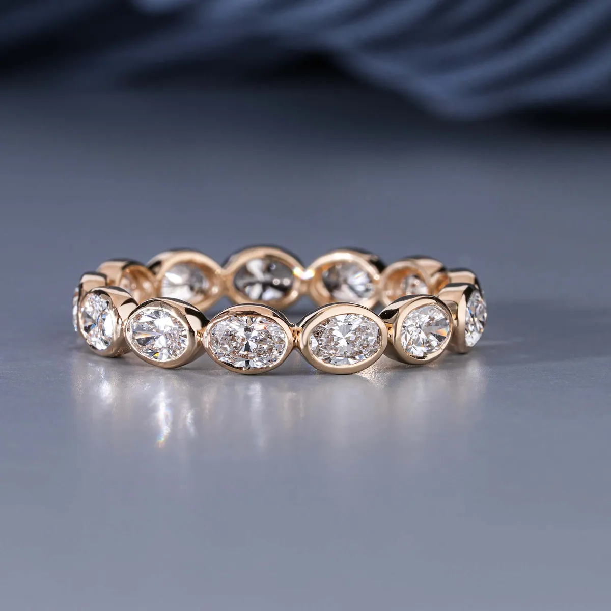 Bezel Setting Oval Diamond Eternity Band 