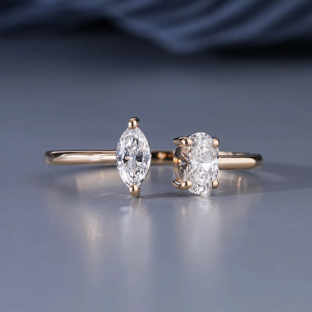 Oval & Marquise Diamond Fashion Ring 