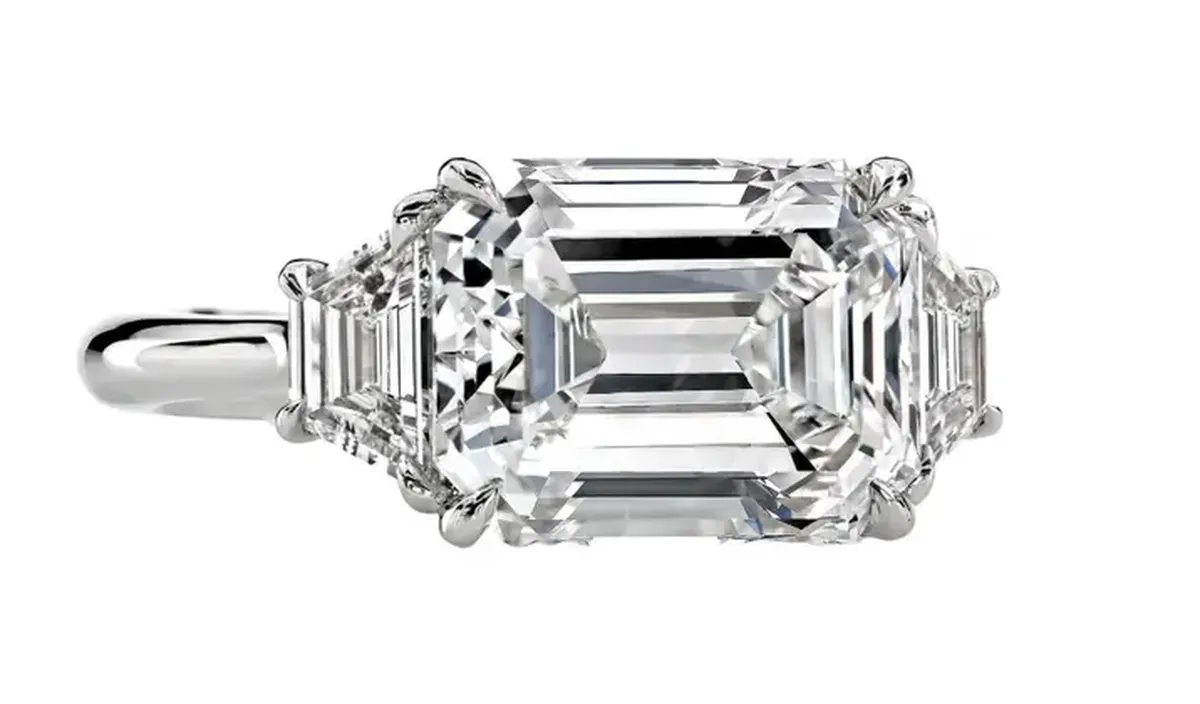 Emerald & Tapper Baguette Engagement Ring 