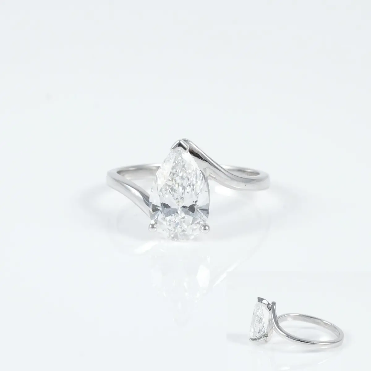 Pear Diamond Solitaire Ring 