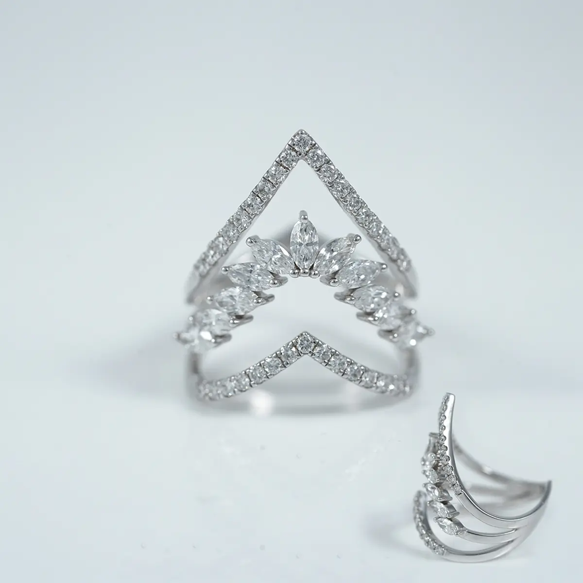 Marquise & Round Diamond Engagement Ring 