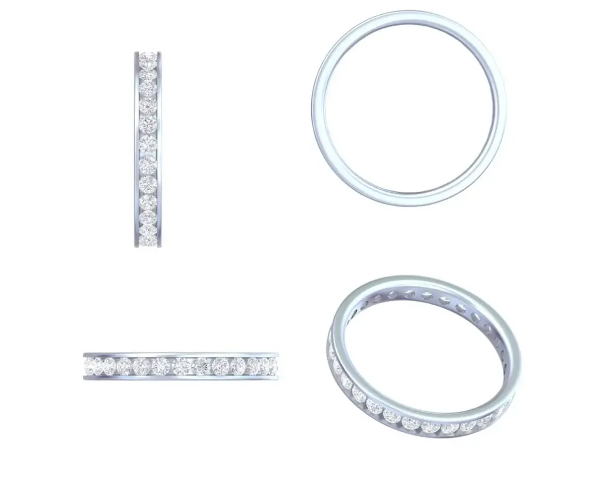 Channel Setting Round Diamond Eternity Band 