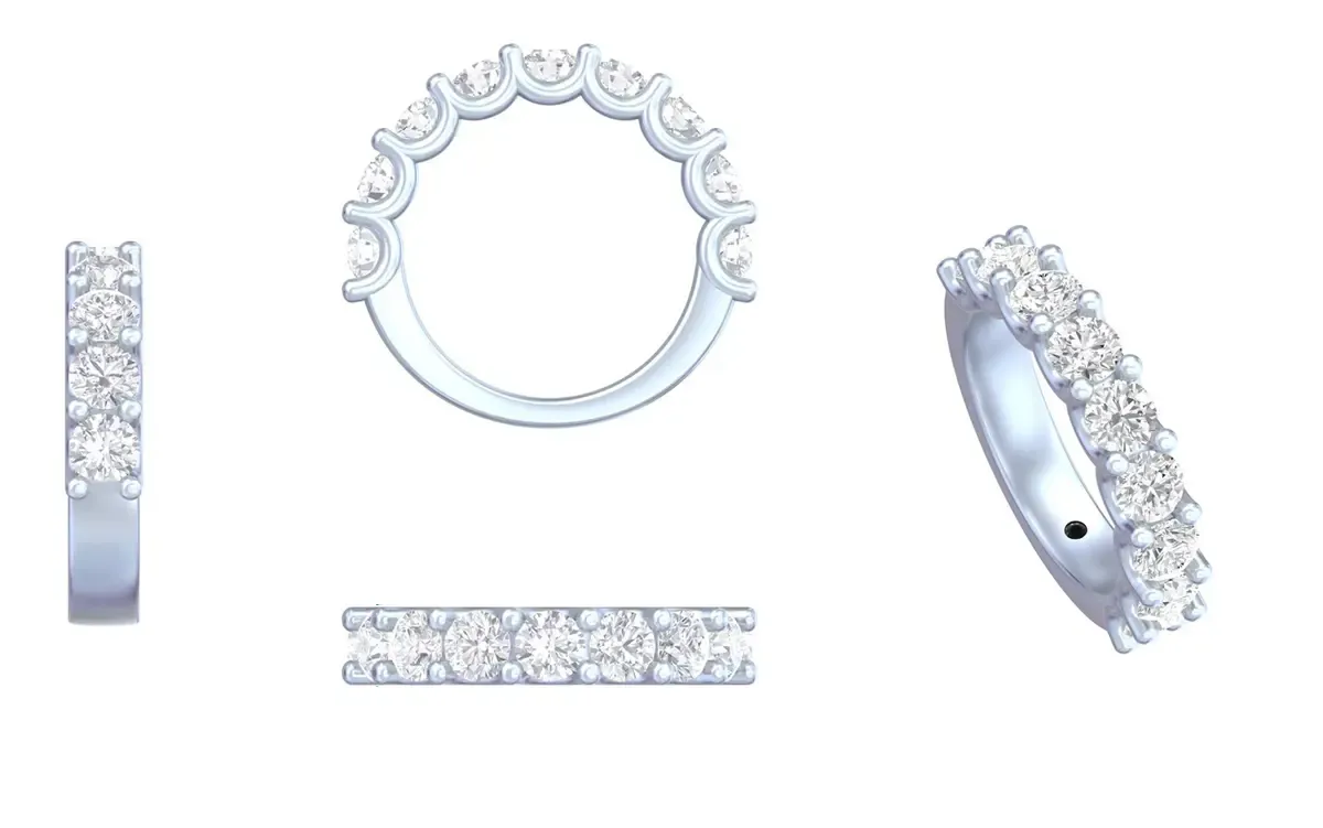 Round Diamond Half Eternity Band 