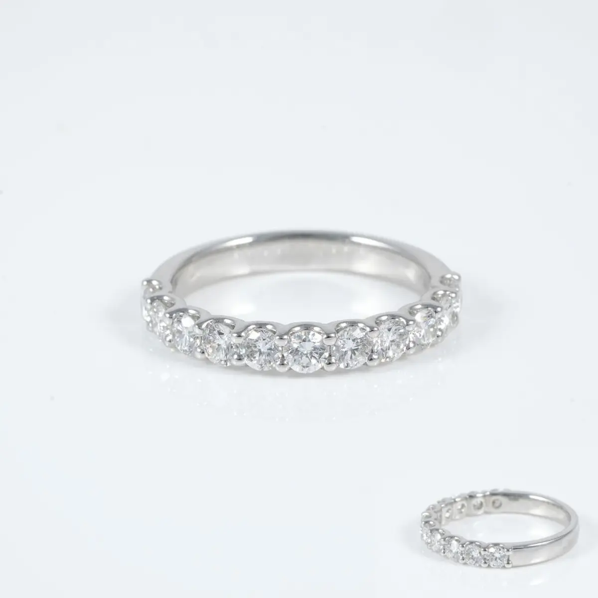 Round Diamond Half Eternity Band 