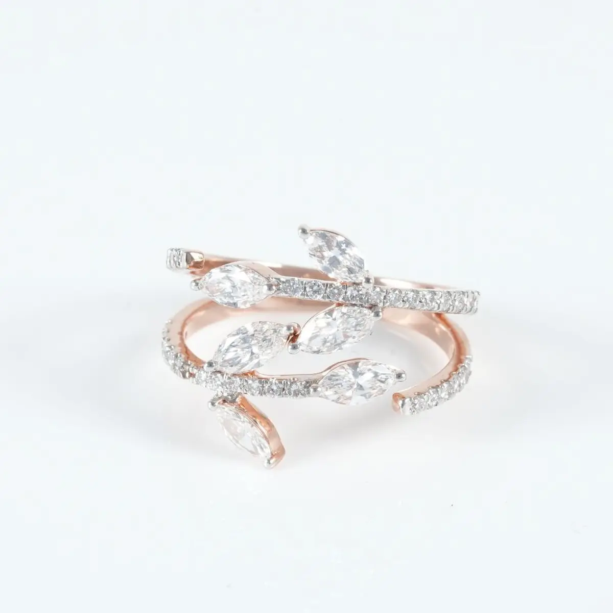 Marquise & Round Diamond Fashion Ring 
