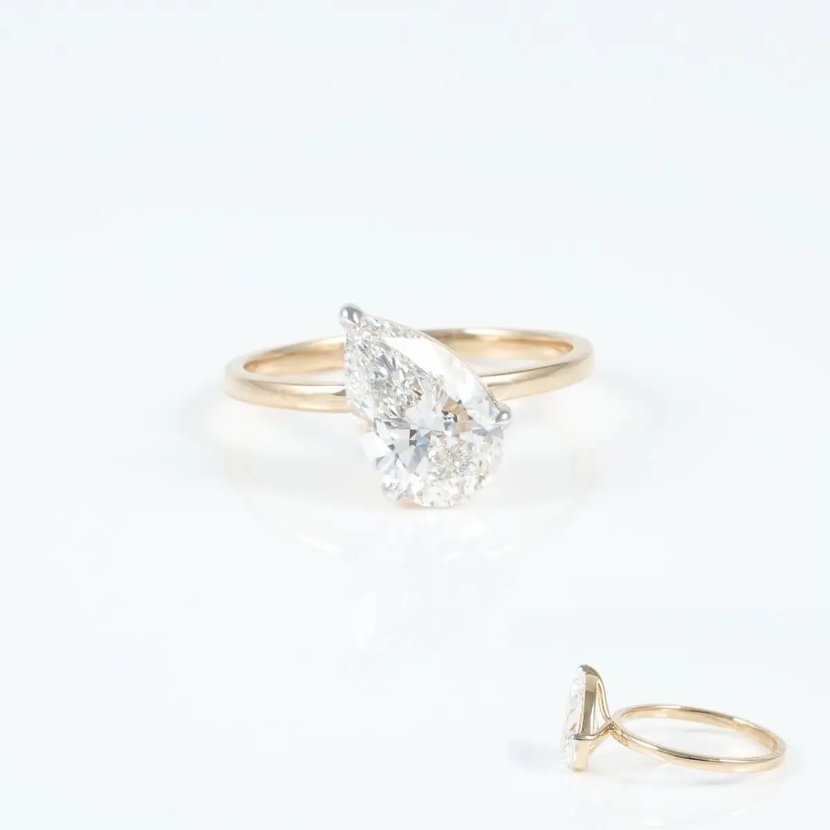 Pear Diamond Solitaire Ring 