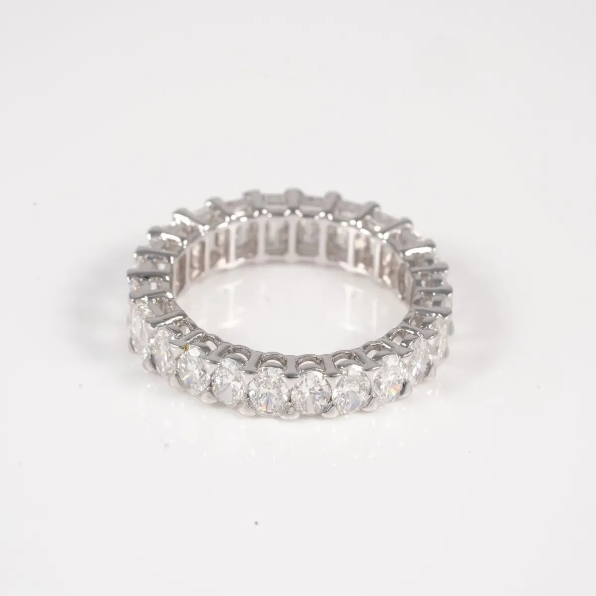 Emerald & Oval Diamond Eternity Band 
