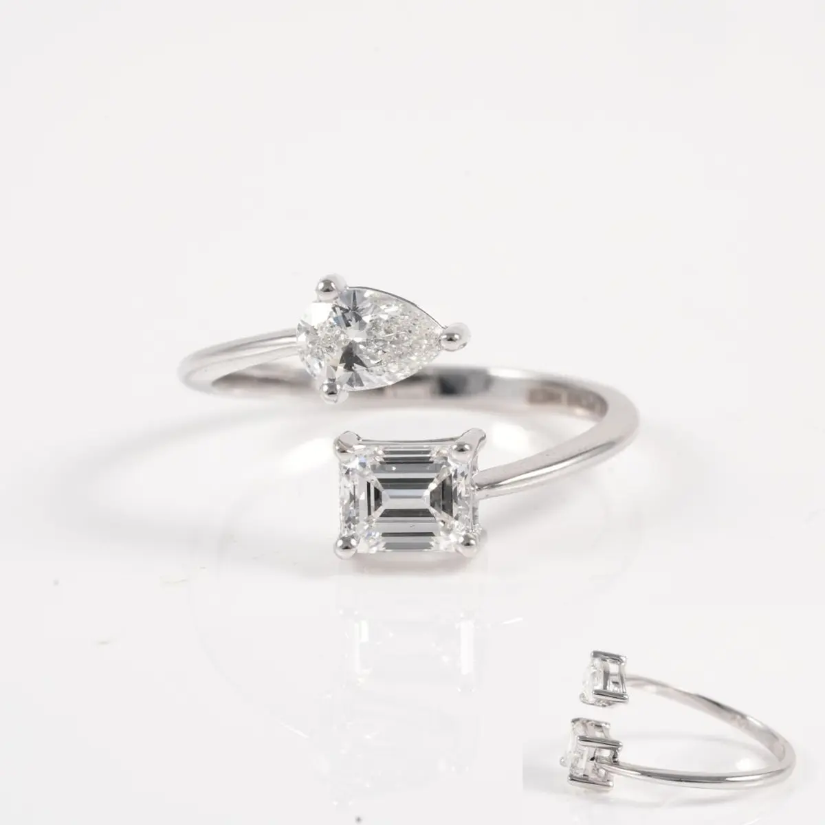 Pear & Emerald Diamond Fashion Ring 
