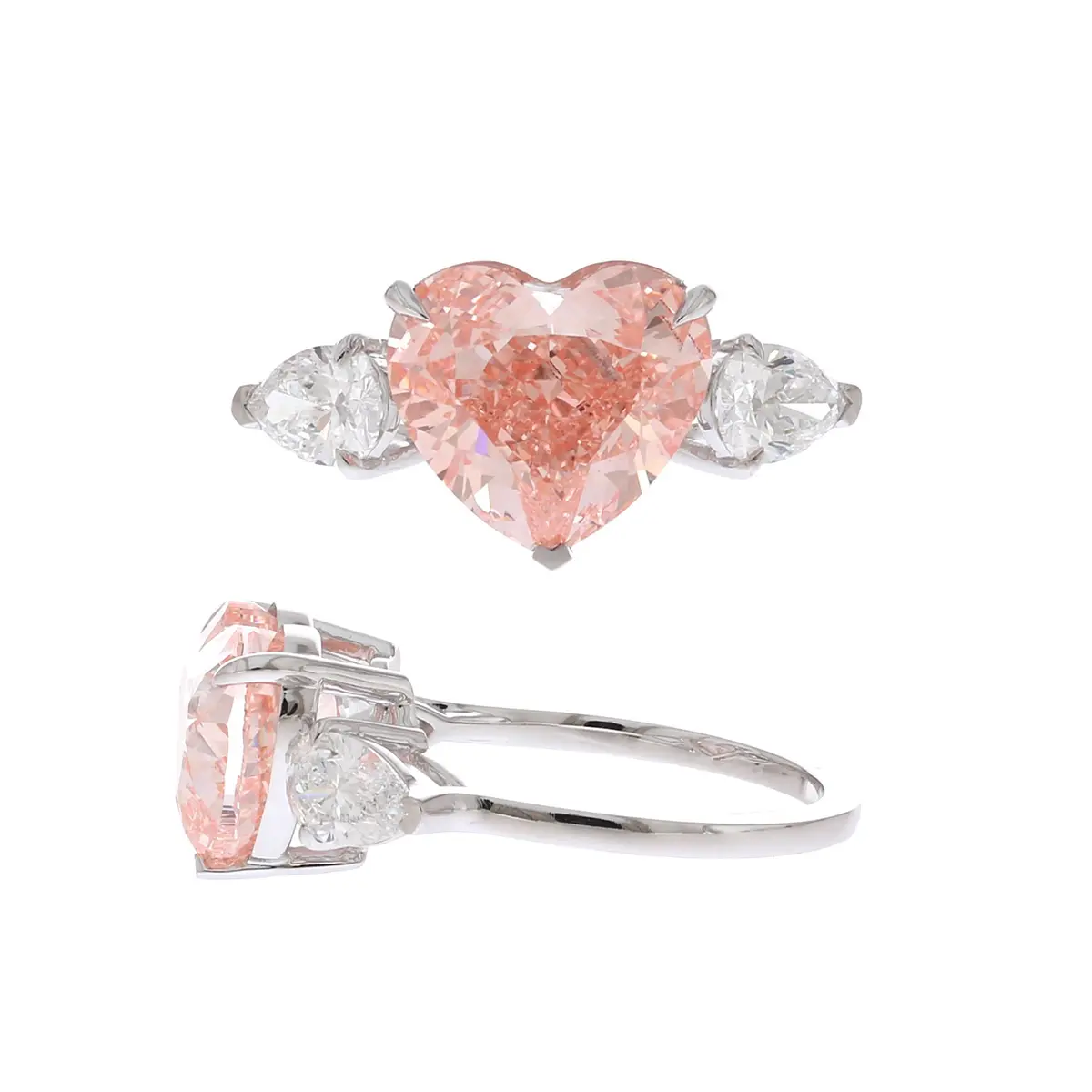 Pear & Heart Stone Engagement Ring 