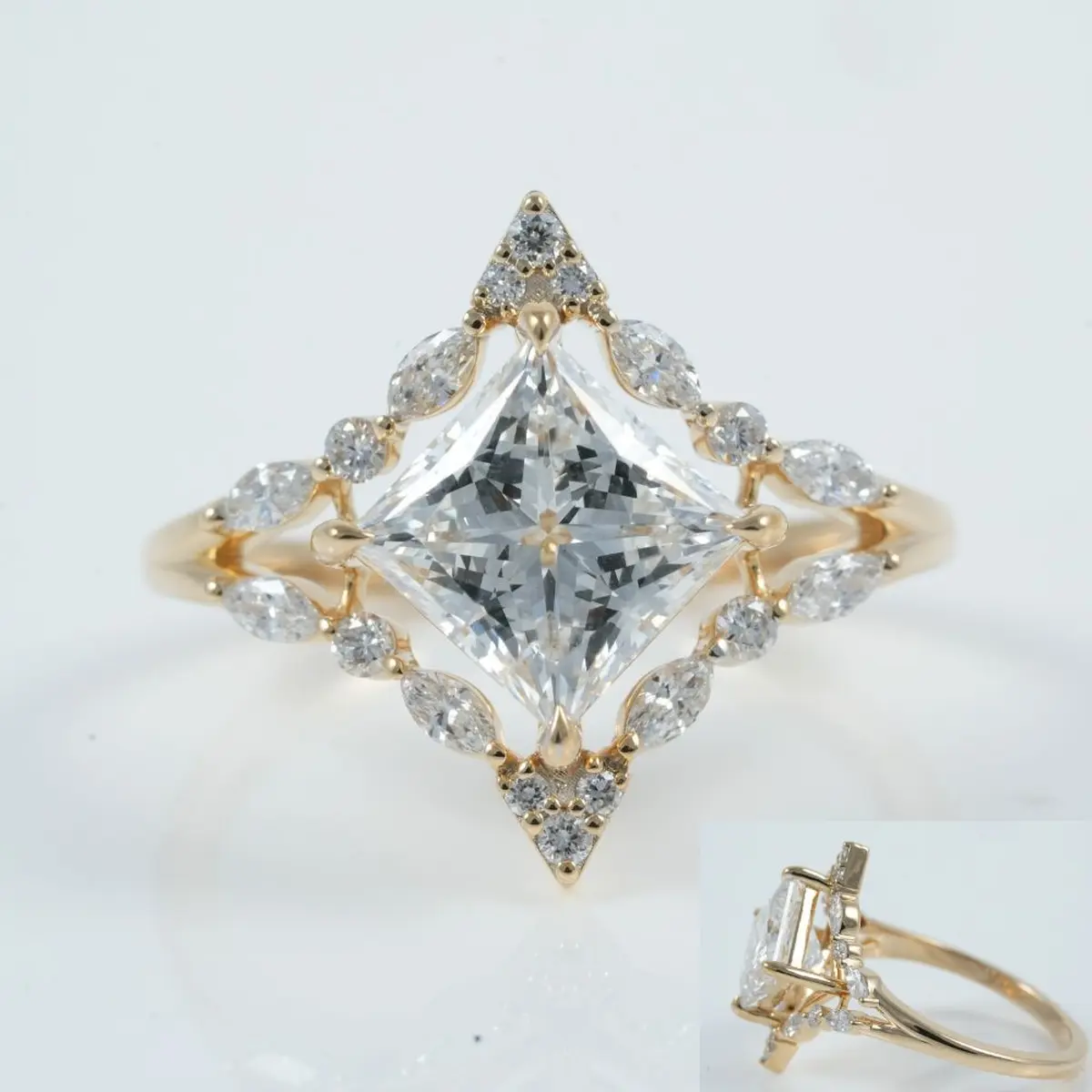 Princess, Marquise & Round Diamond Engagement Ring 