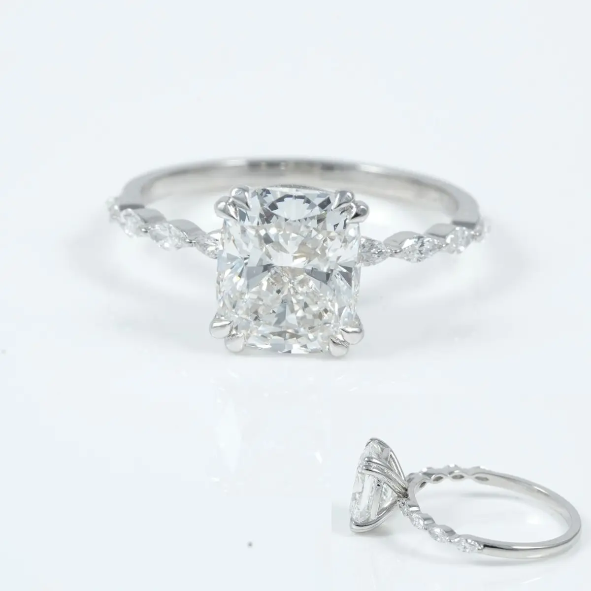 Cushion & Marquise Diamond Engagement Ring 