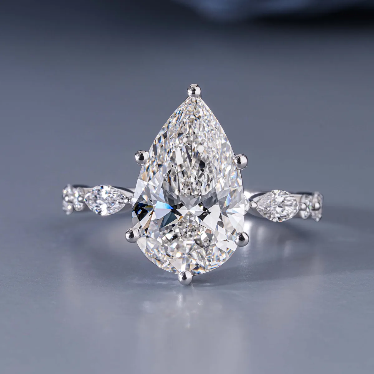 Marquise, Pear & Round Diamond Engagement Ring 