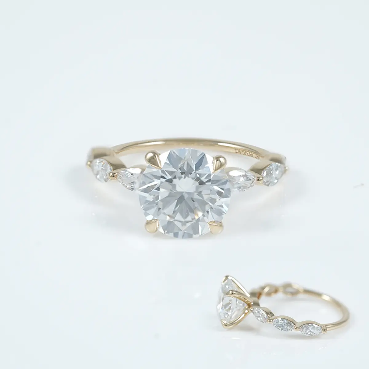 Marquise & Round Diamond Engagement Ring 