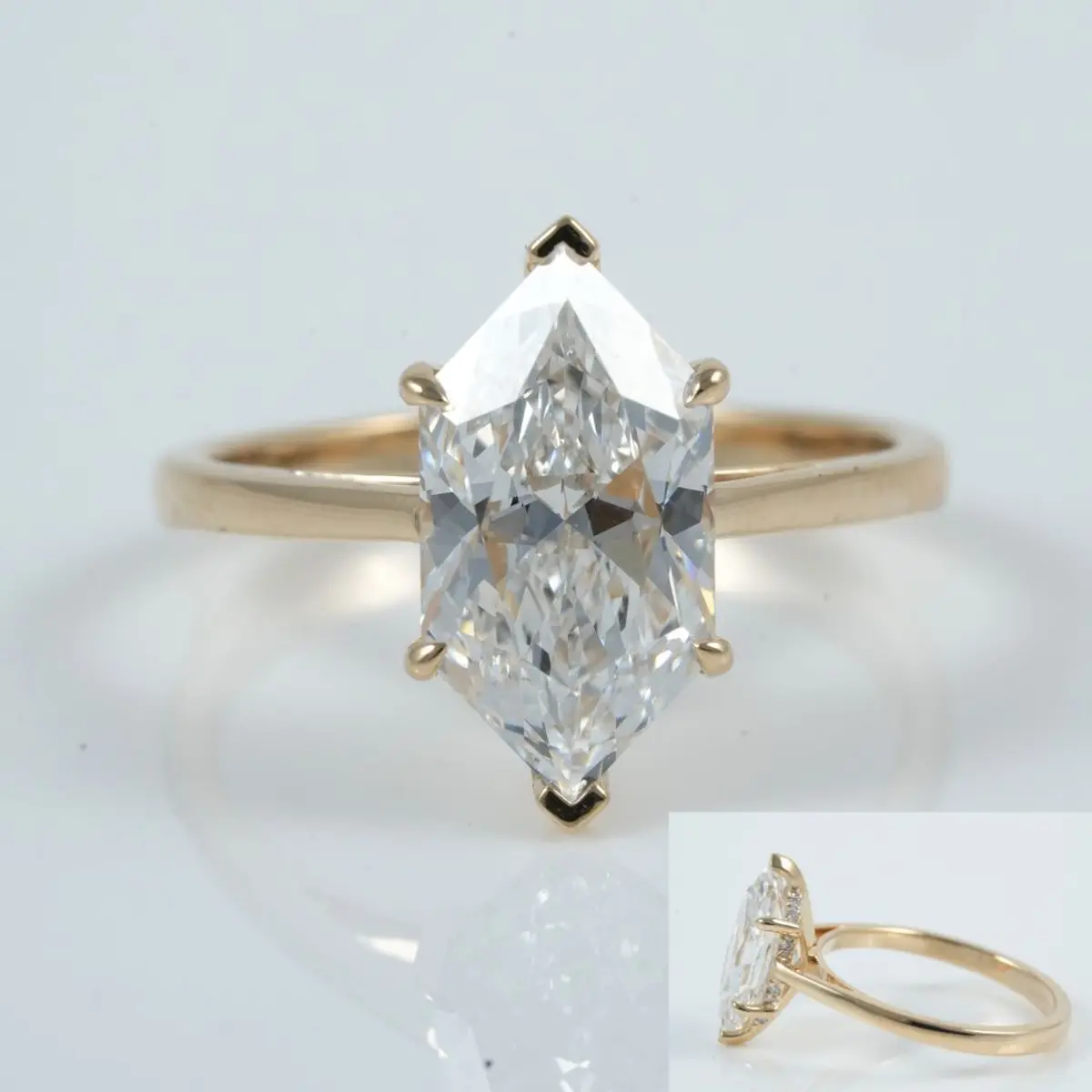Halo Setting Dutch Marquise & Round Diamond Engagement Ring 