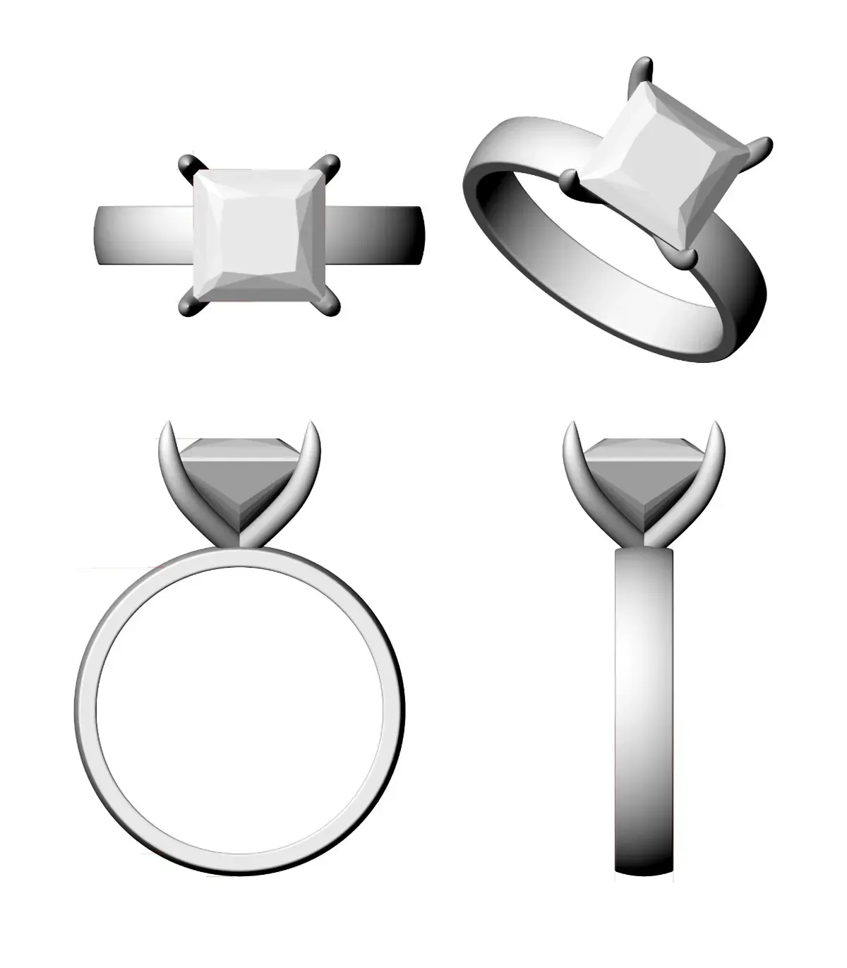 Princess Diamond Solitaire Band 