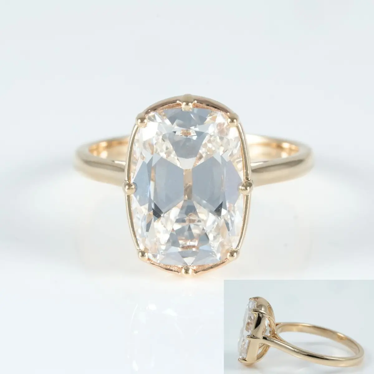 Cushion Diamond Solitaire Ring 