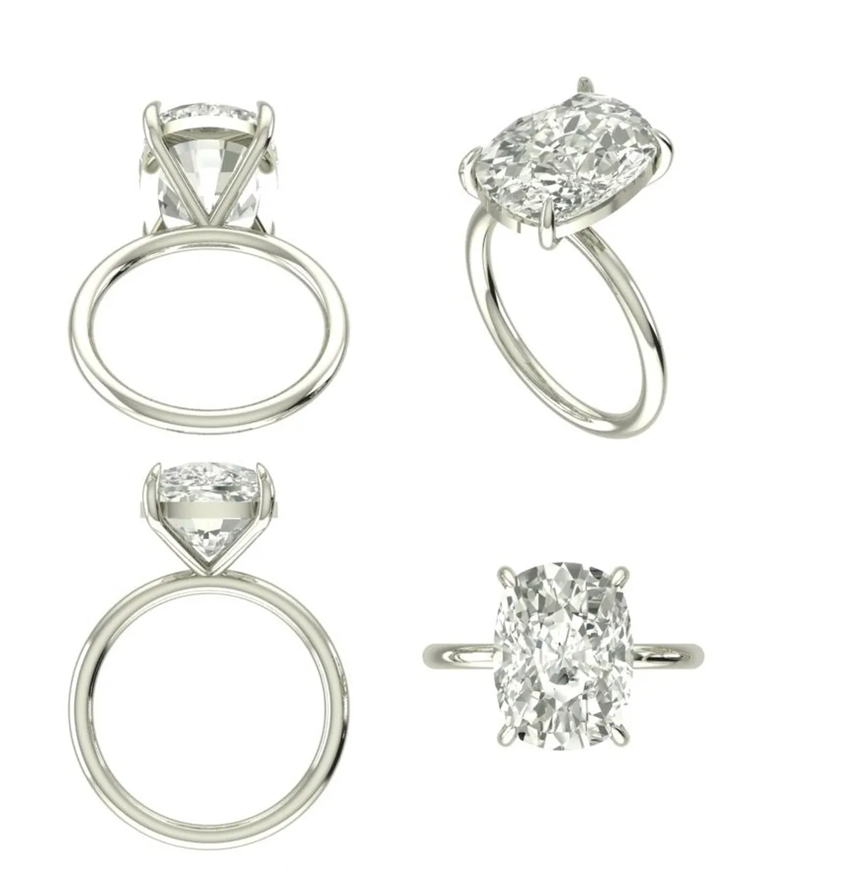 Oval Diamond Solitaire Ring 