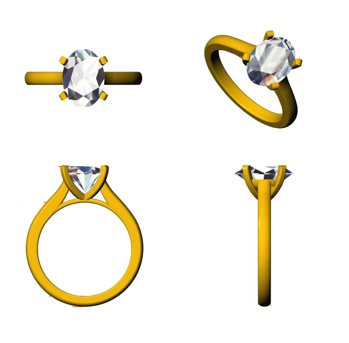Oval Diamond Solitaire Band 