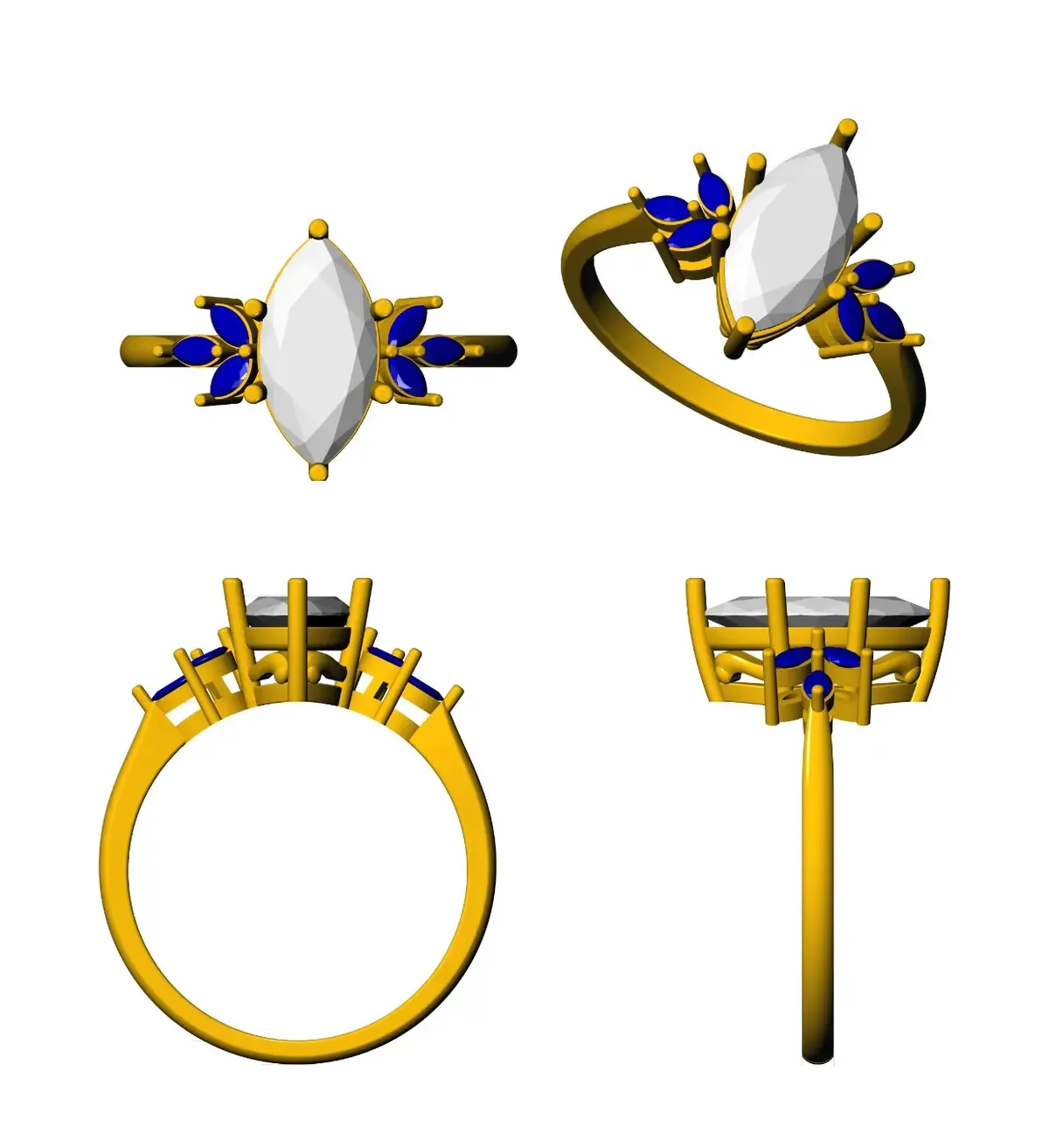 Marquise Diamond Fashion Ring 