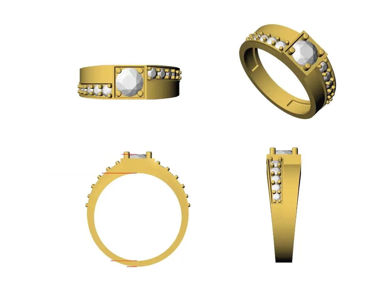 Round Diamond Engagement Band 