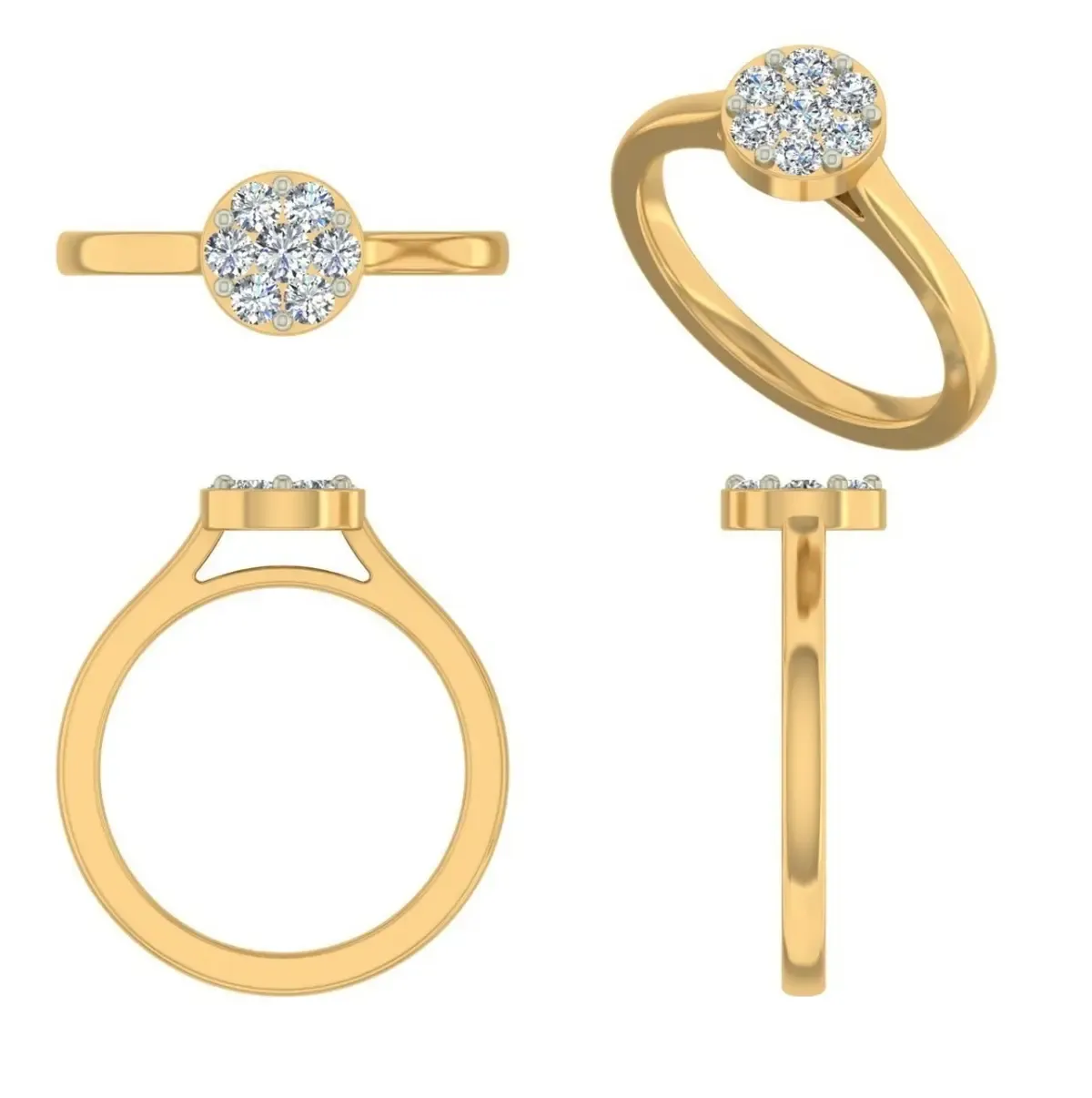 Round Diamond Ladies Band 