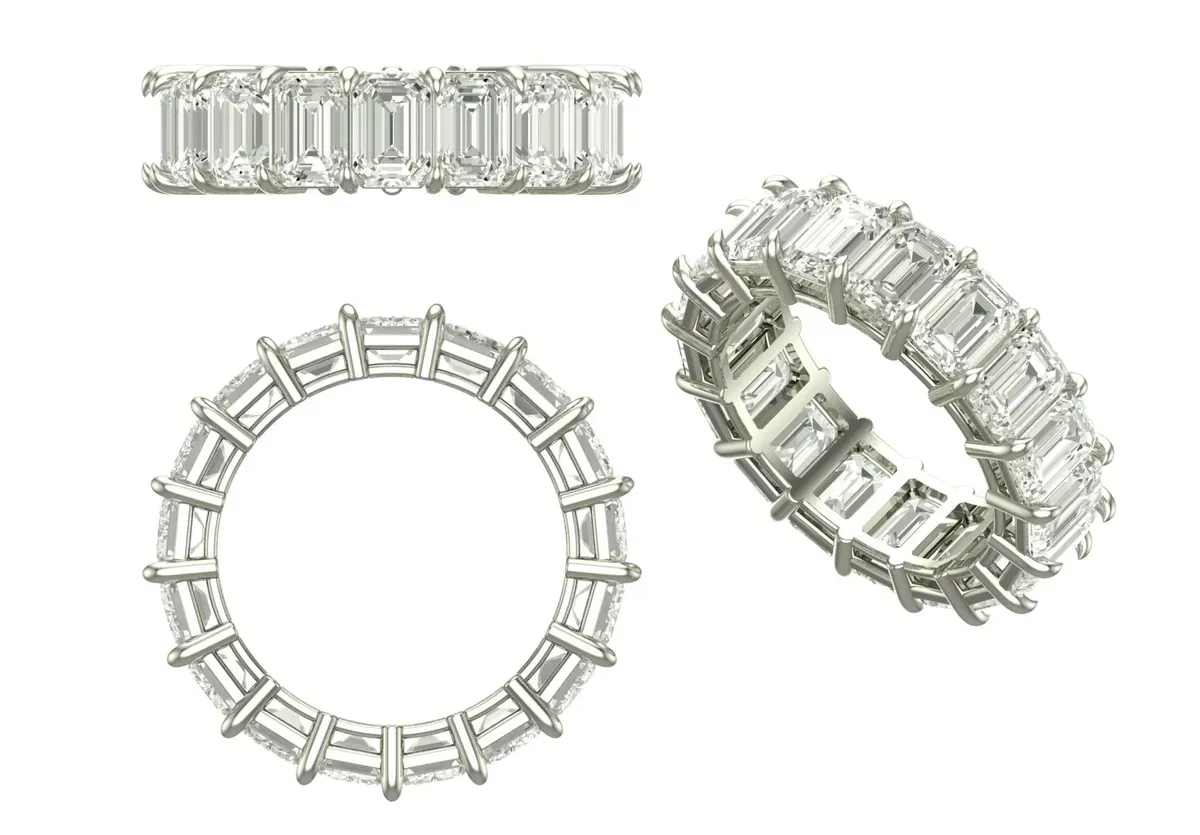Emerald Diamond Eternity Band
