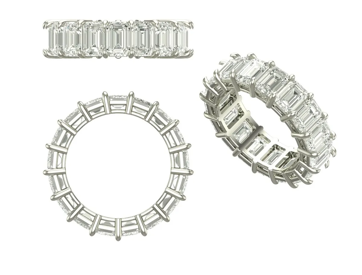 Emerald Diamod Eternity Band 