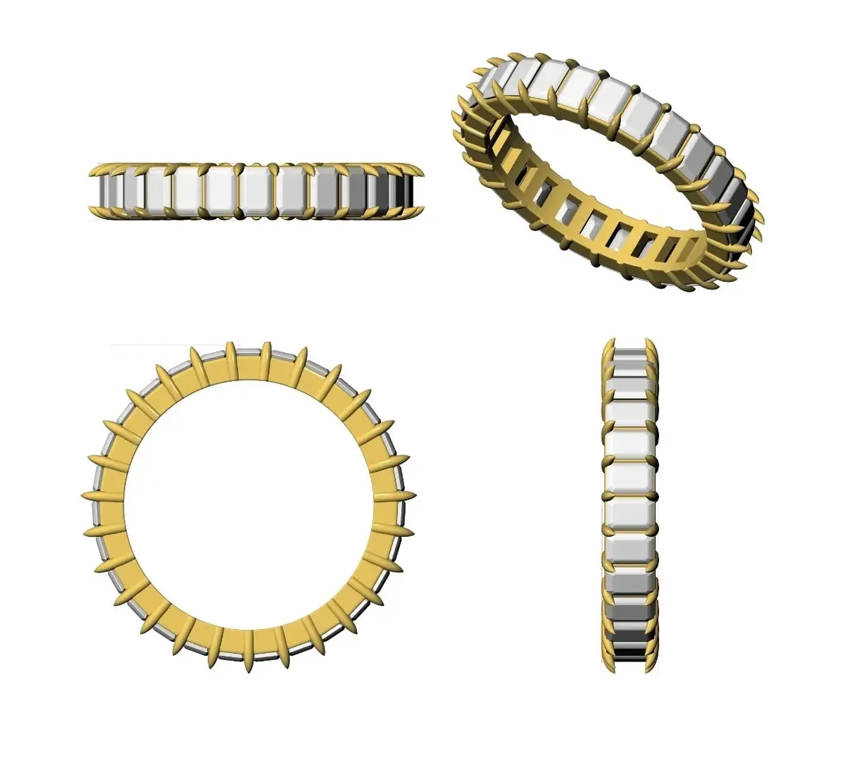 Emerald Diamond Eternity Band 