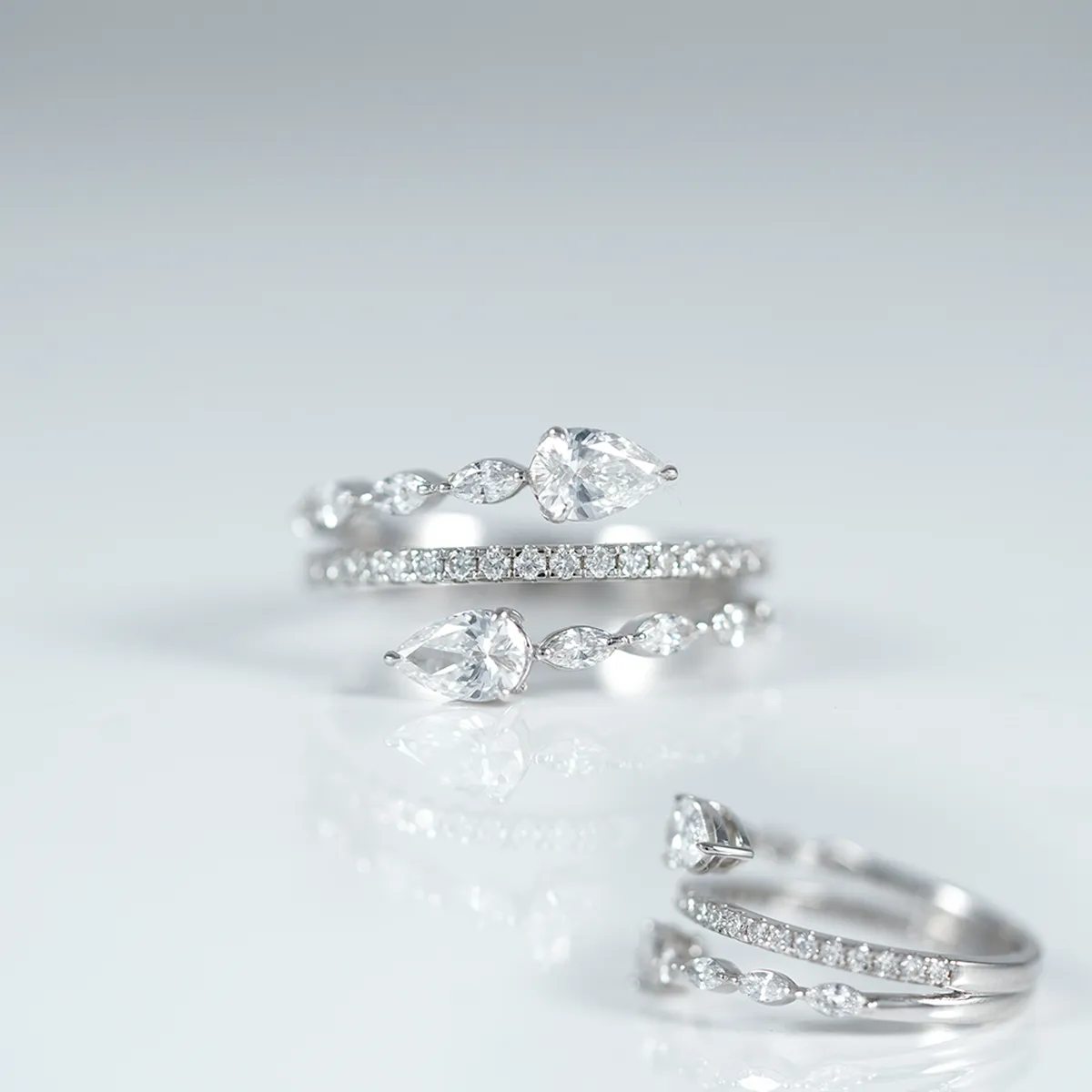 Pear, Marquise & Round Diamond Fashion Ring 