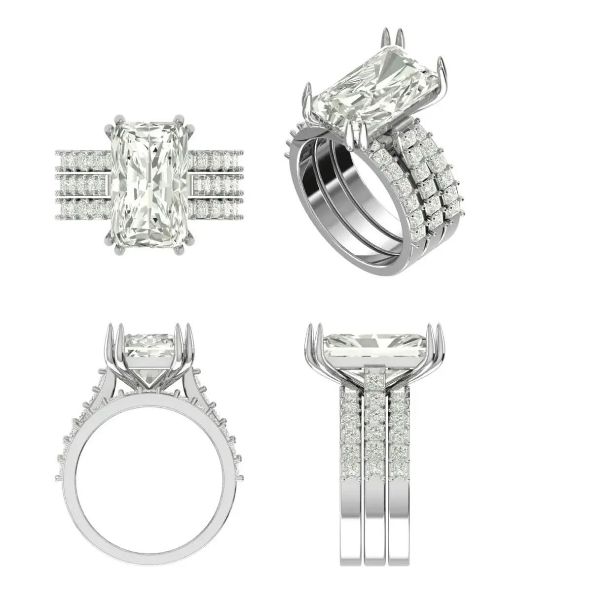 Radiant & Princess Diamond Engagement Ring 