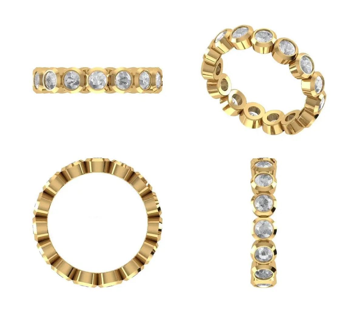 Bezel Setting Round Diamond Ring 