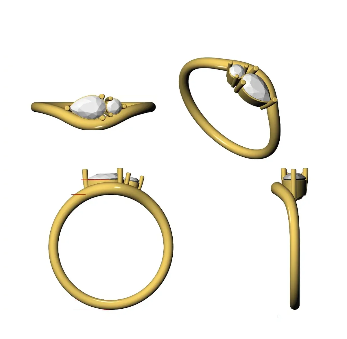 Pear & Round Diamond Fashion Band 