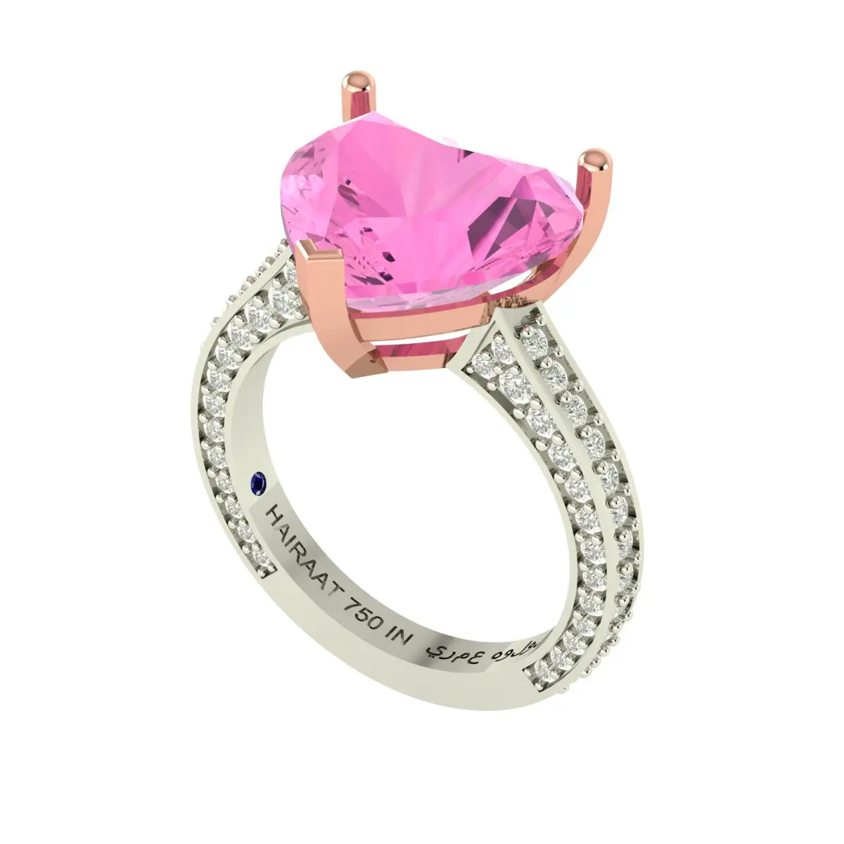 Heart & Round Diamond Engagement Ring 