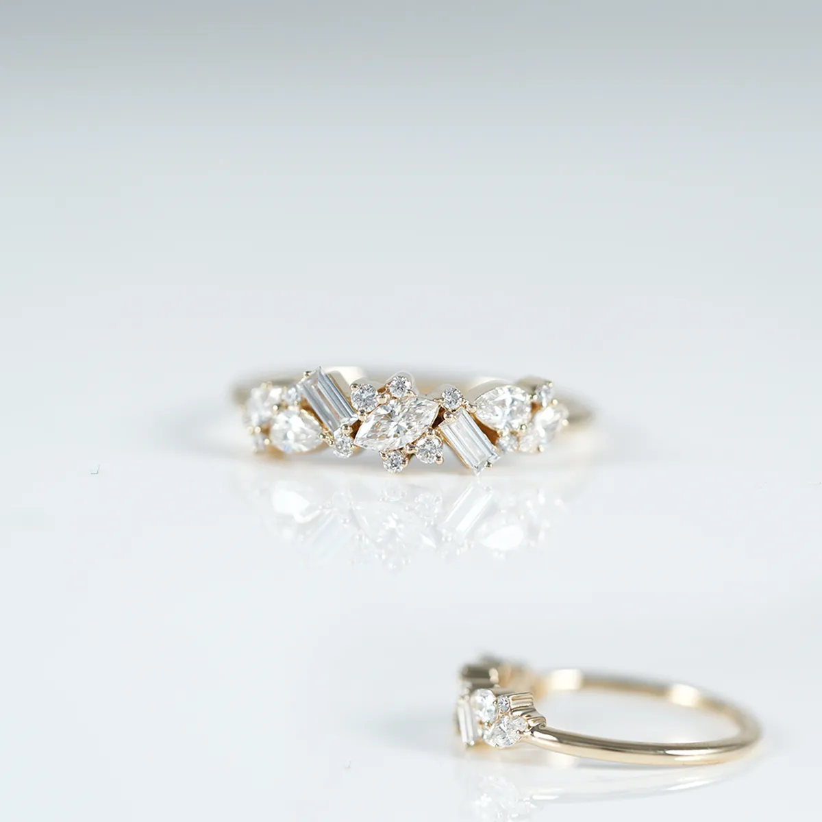 Baguette, Marquise, Pear & Round Diamond Fashion Ring 
