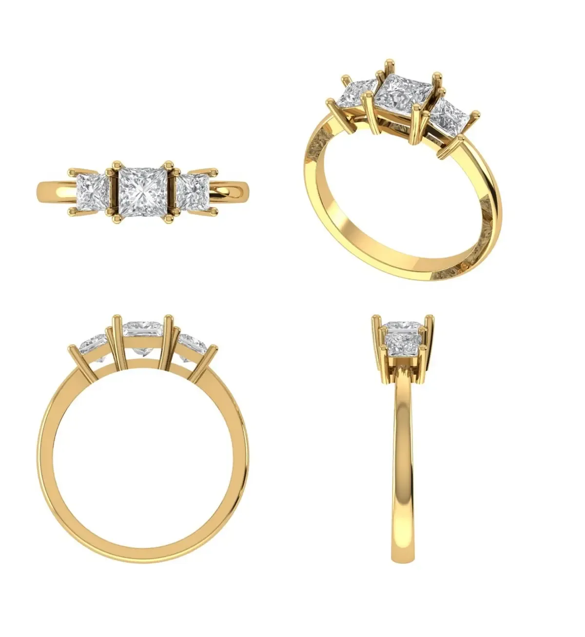 Princess Diamond Fashion Ring 