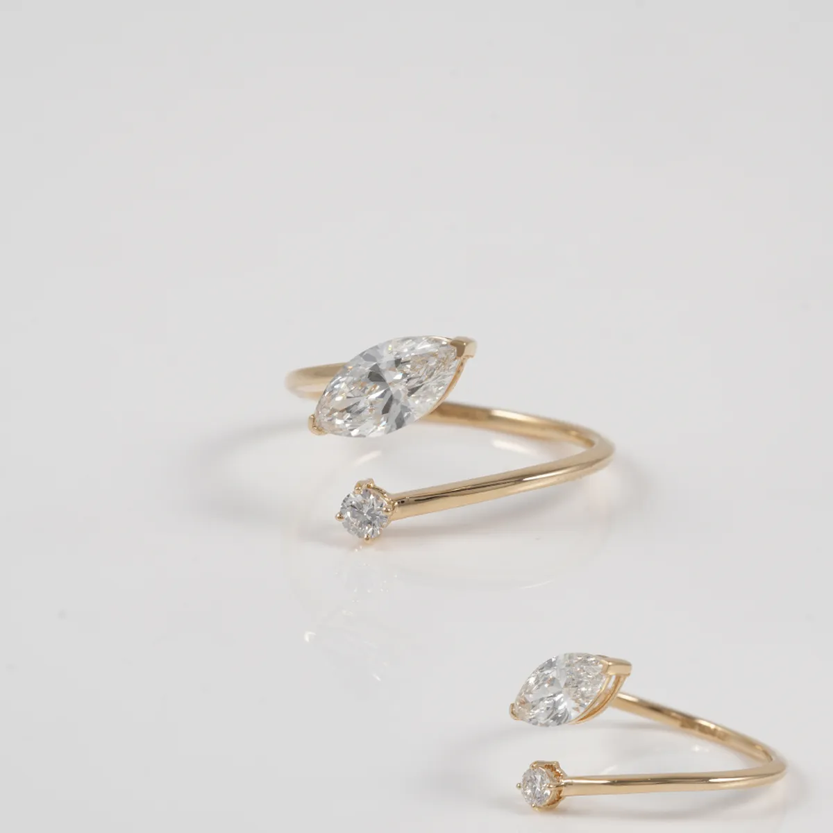 Marquise & Round Diamond Fashion Ring 