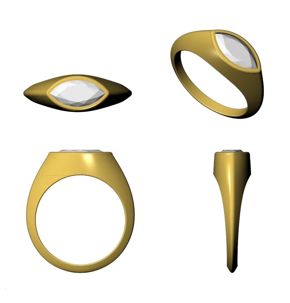 Bezel Setting Marquise Diamond Band 