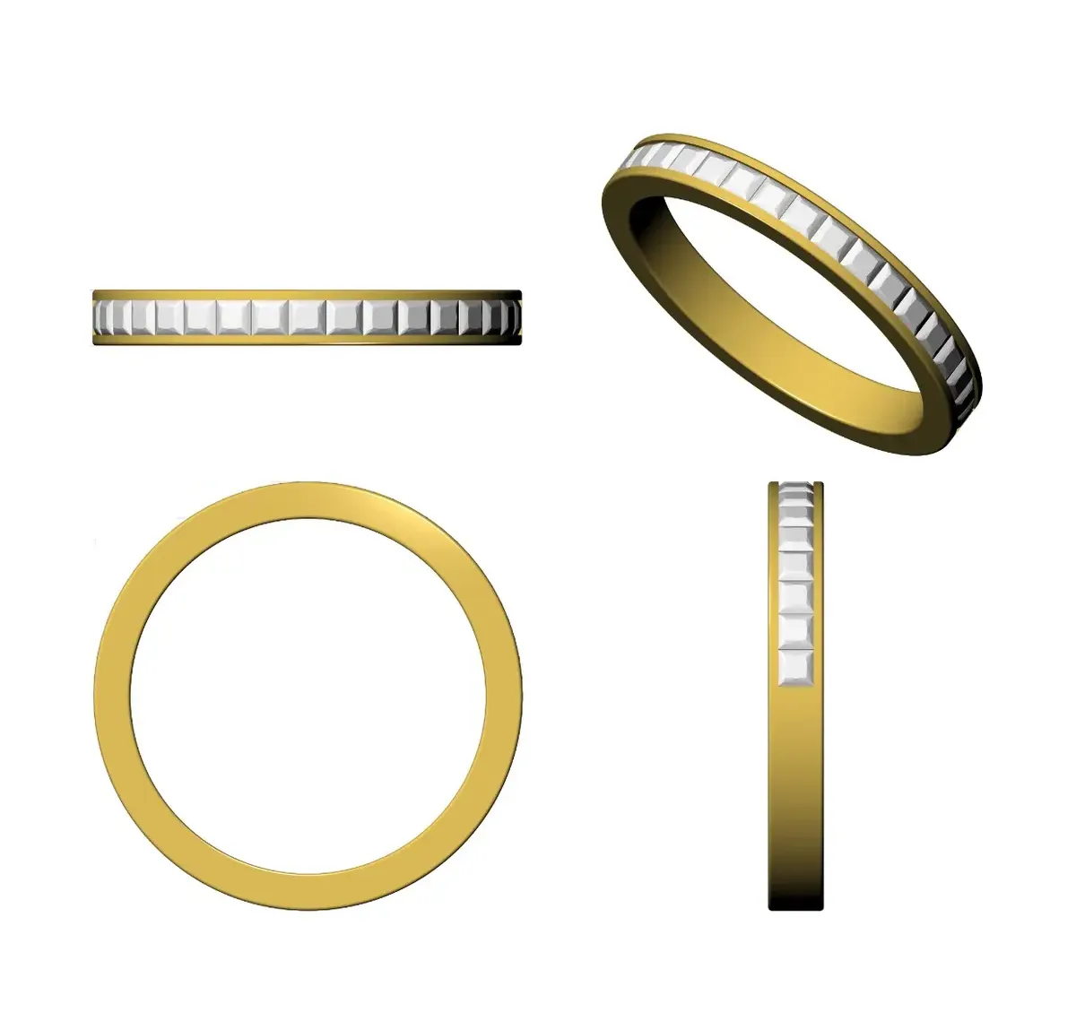 Channel Setting Princess Diamond Half Eternity Band 