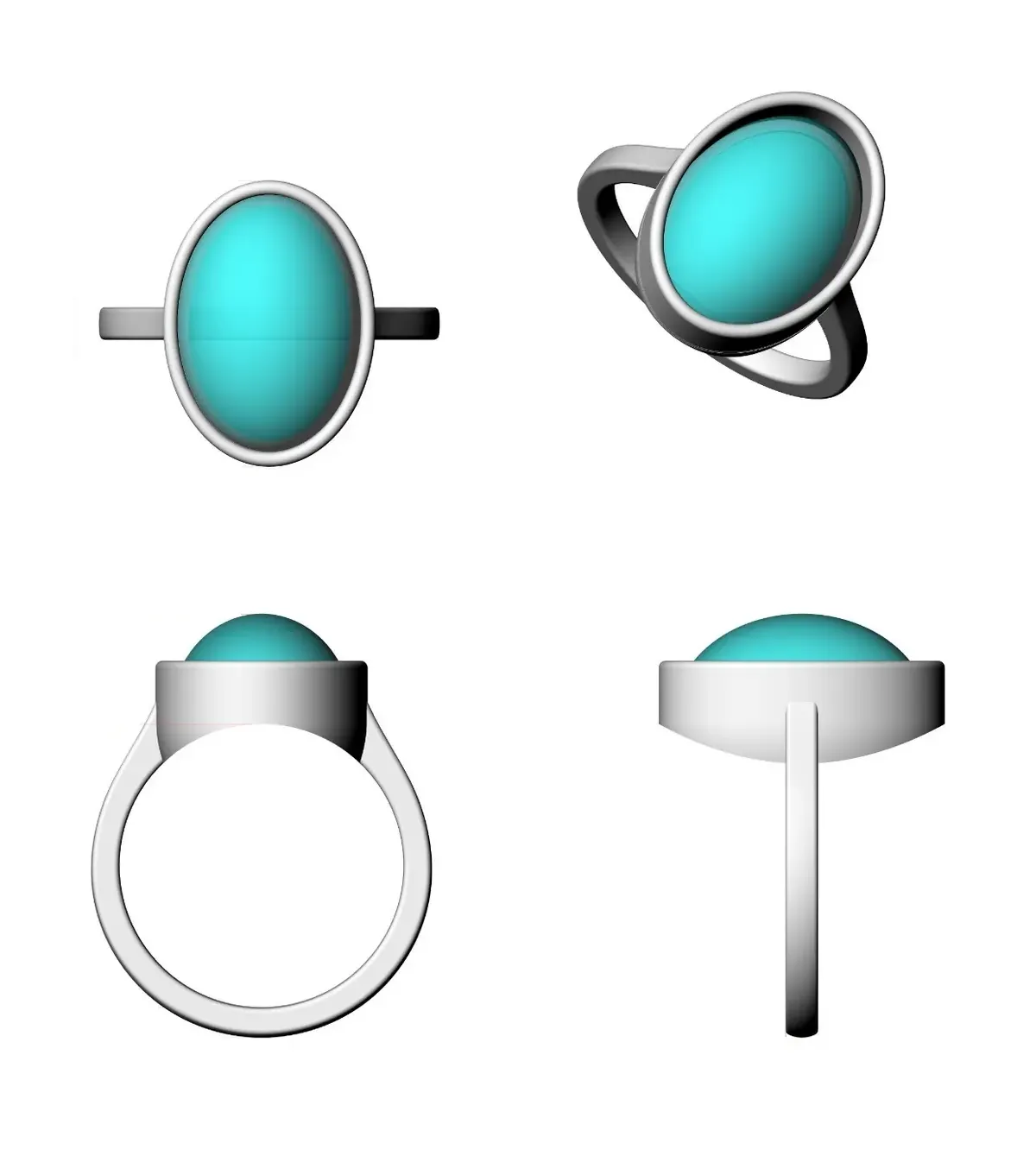 Oval Stone Solitaire Band 