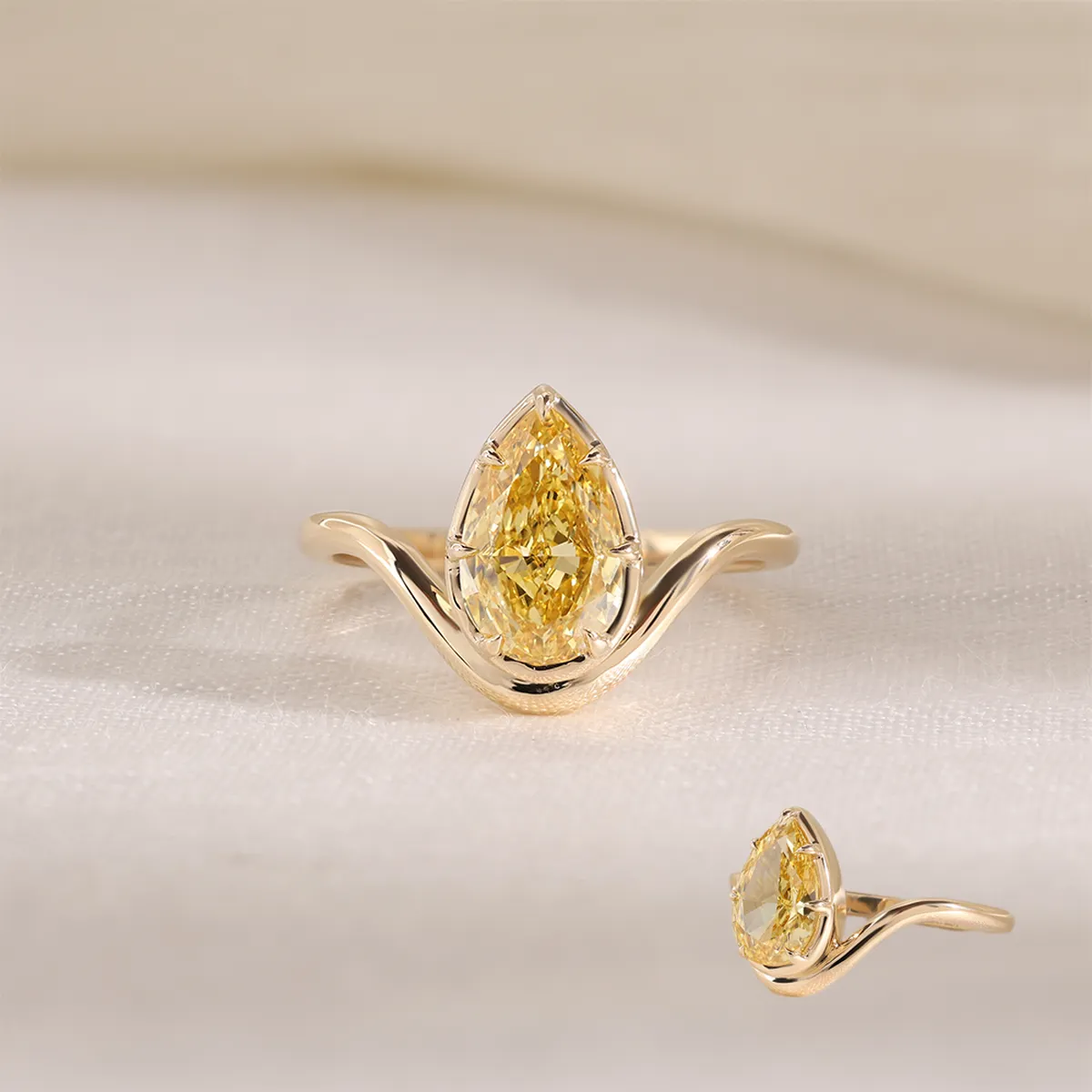 Pear Diamond Solitaire Ring 