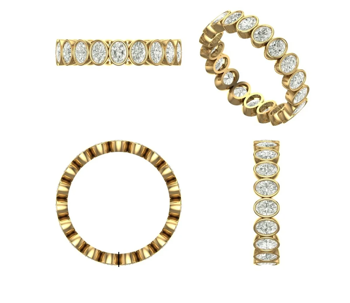 Bezel Setting Oval Diamond Eternity Band 